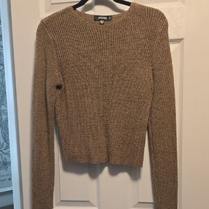 Missguided - Ribbed Crewneck Sweater - Tan - Size 6/8